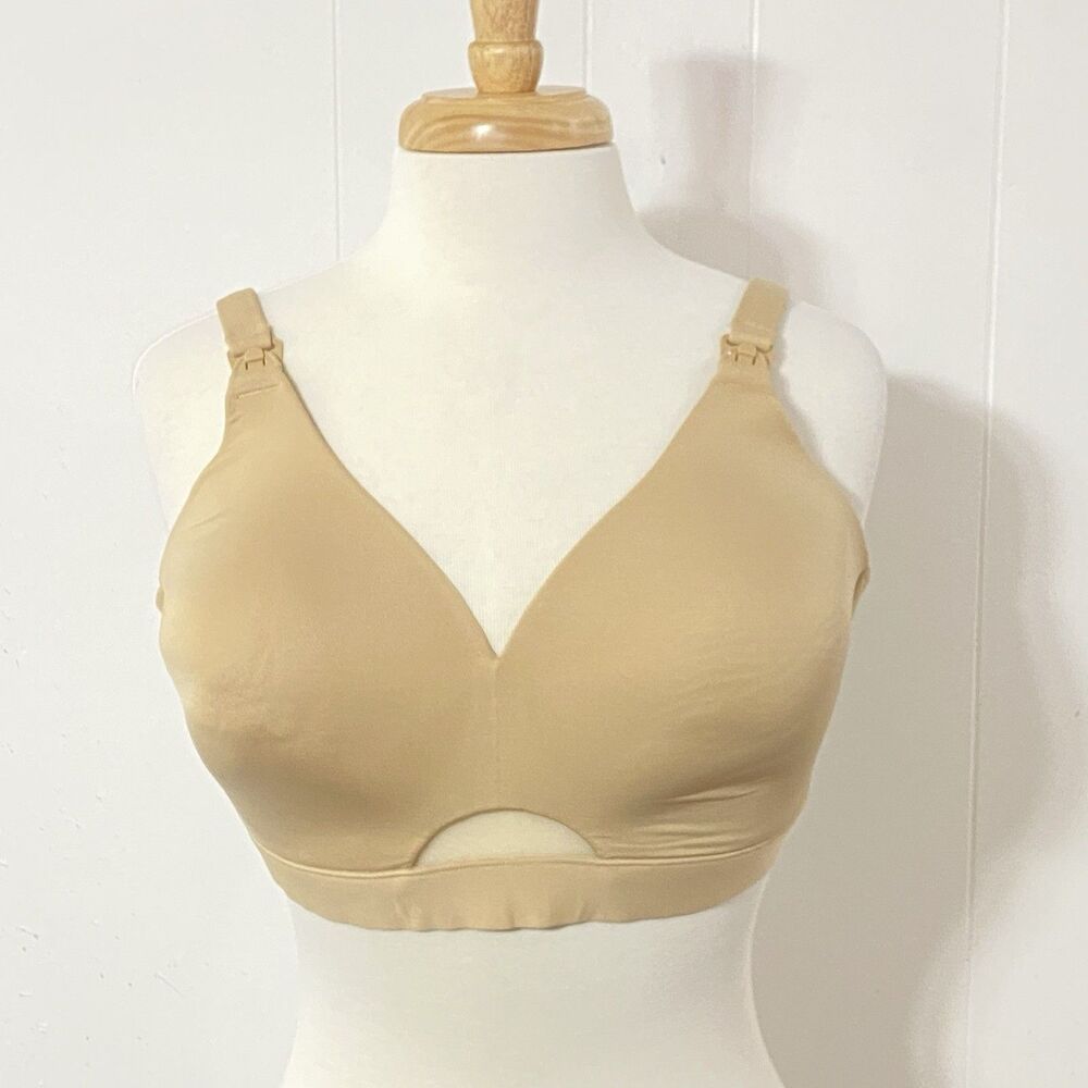 Cacique Bra 42C Lightly Lined MATERNITY No Wire Full Coverage Adjustable BEIGE